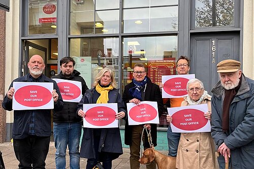 Libdem campaigners outside Upper Street Post Office