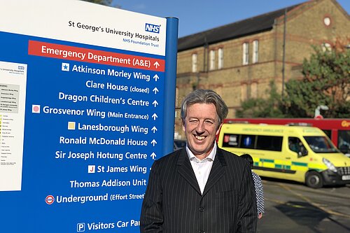 Paul Kohler outside St Georges Hospital