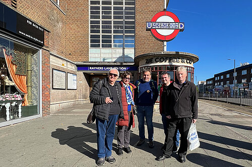 Activists outside Rayners Lane Station