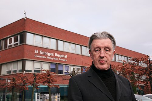 Paul Kohler outside of St George's hospital