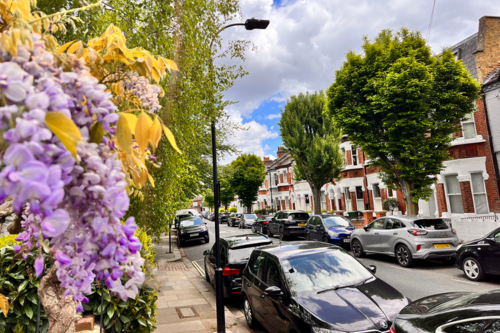 Cars parked on a street in south Fulham